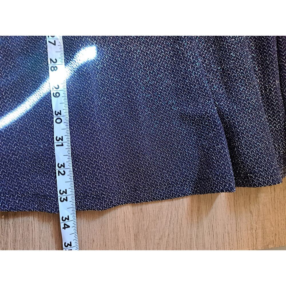 Free People Dark Blue Glitter Long Sleeve Mini Dress Scoop Sz S - Picture 7 of 7
